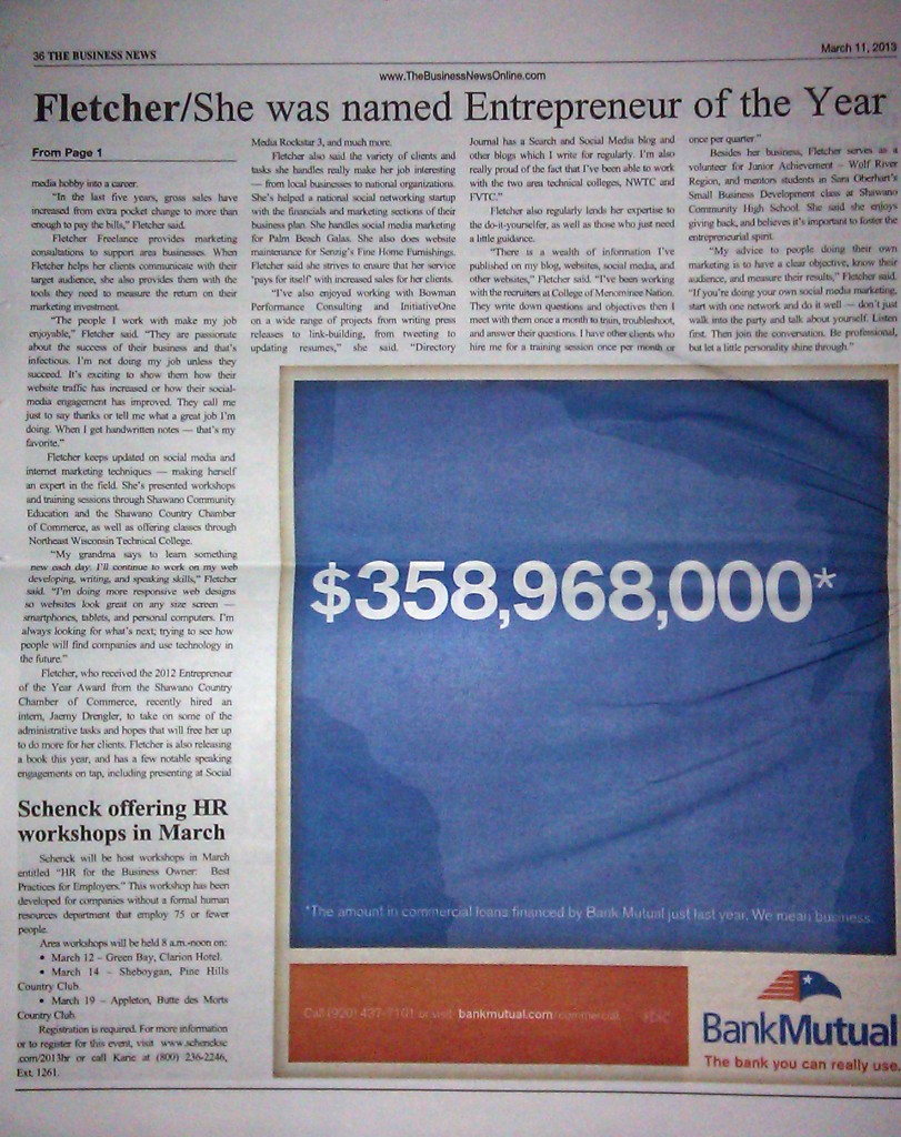 Terra L. Fletcher The Business News newspaper article