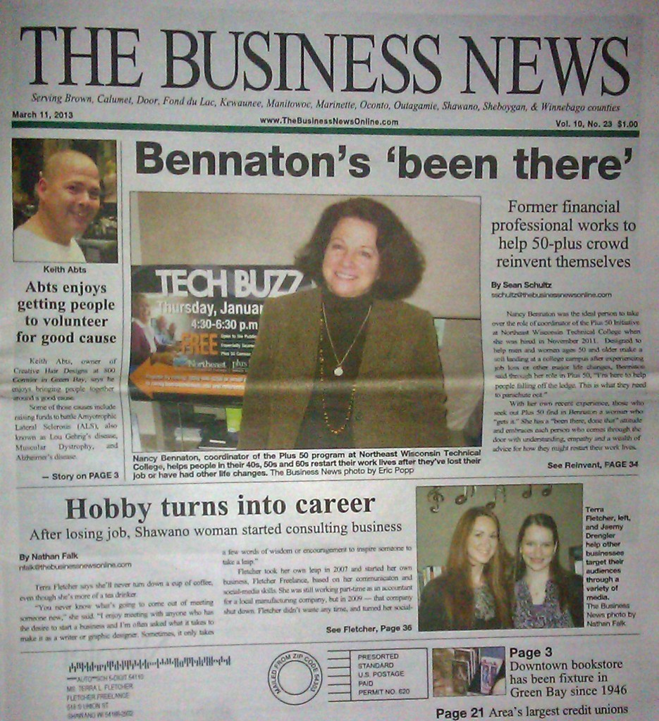 Terra L. Fletcher The Business News newspaper front page